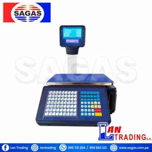 BALANZA ETIQUETADORA TM-A AZUL DE 30 KG MARCA SAGAS